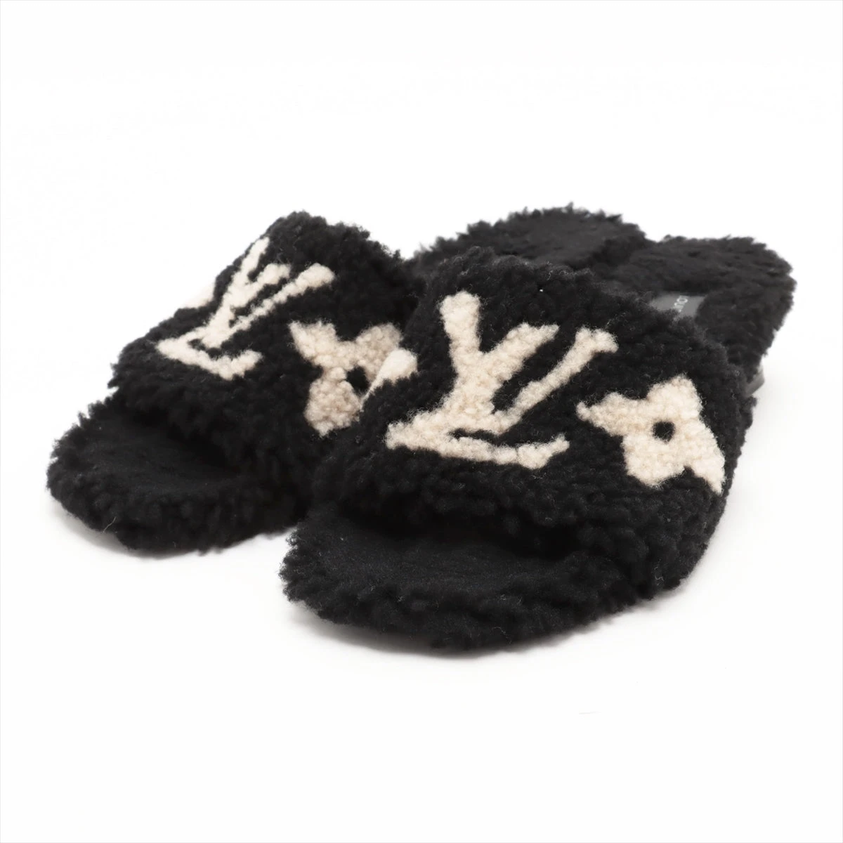 ヴィトン 22年 ボア ミュール 36 レディース ブラック SW0212