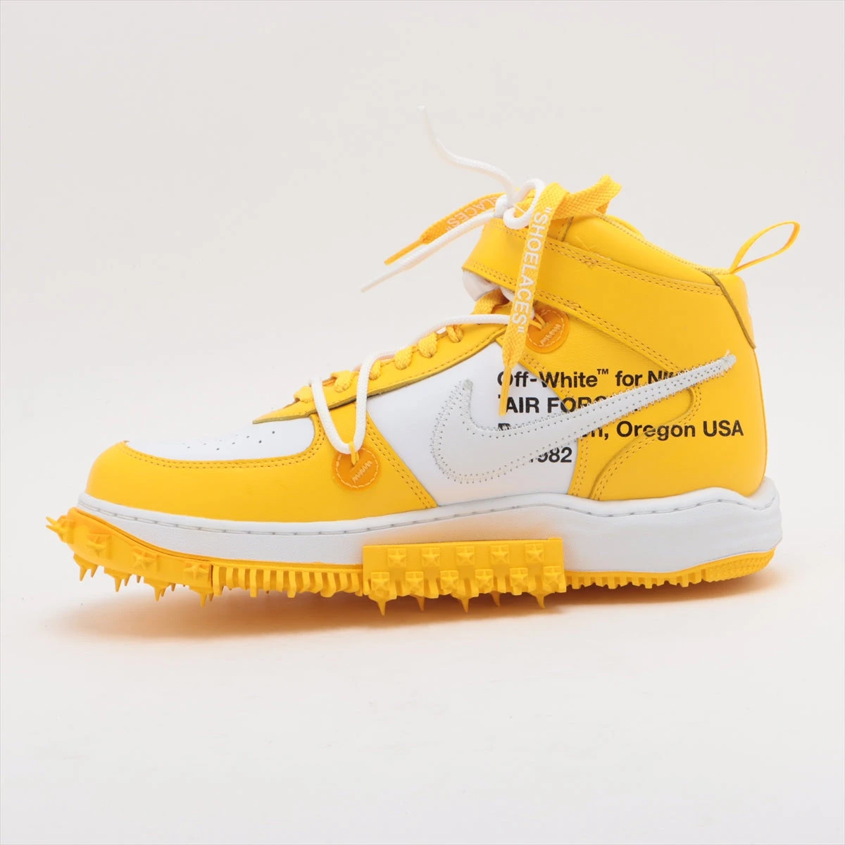 【海外輸入】 ナイキ×オフホワイト AIR FORCE 1 MID レザー ハイカット シューズ(男性用)