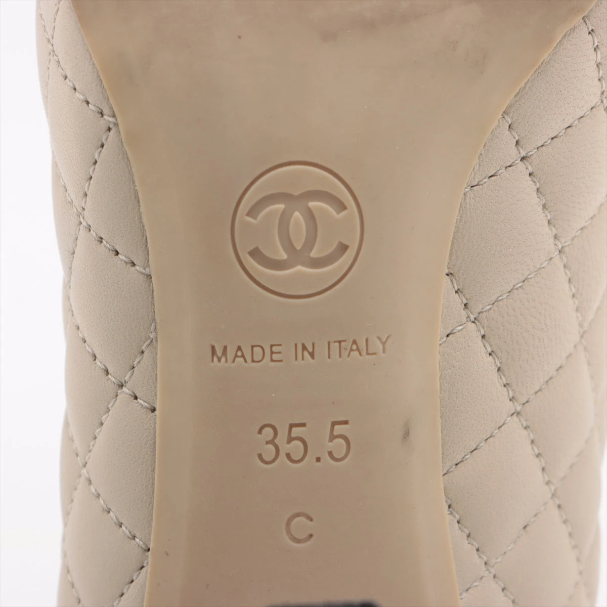 シャネル ココマーク レザー パンプス 35.5 レディース ベージュ