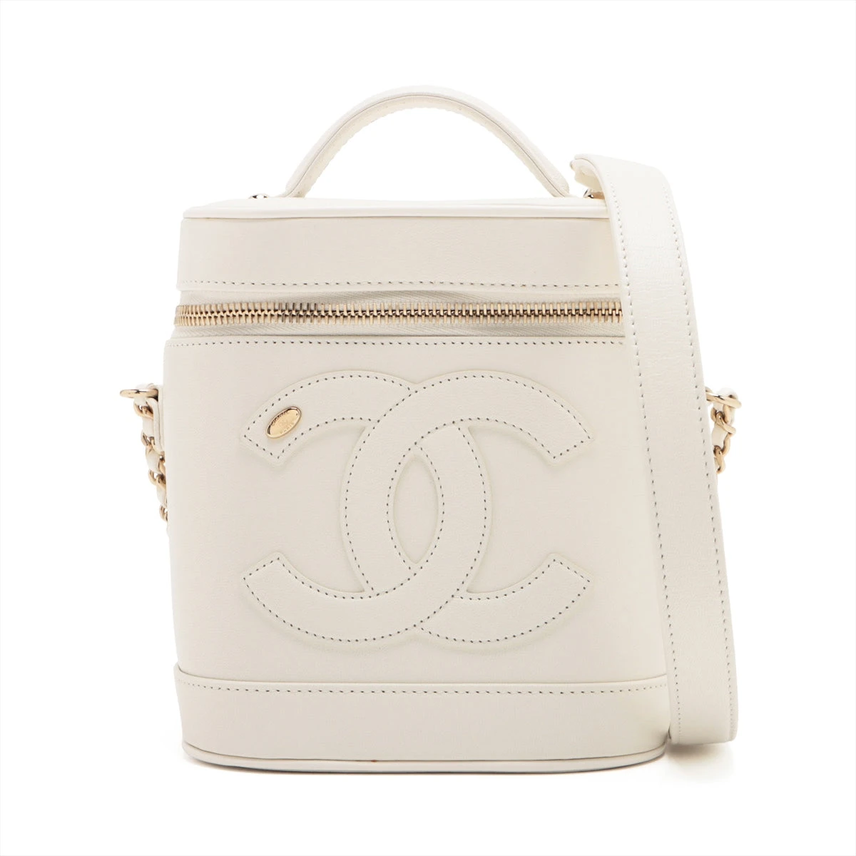 シャネル ココマーク ラムスキン チェーンショルダーバッグ ホワイト