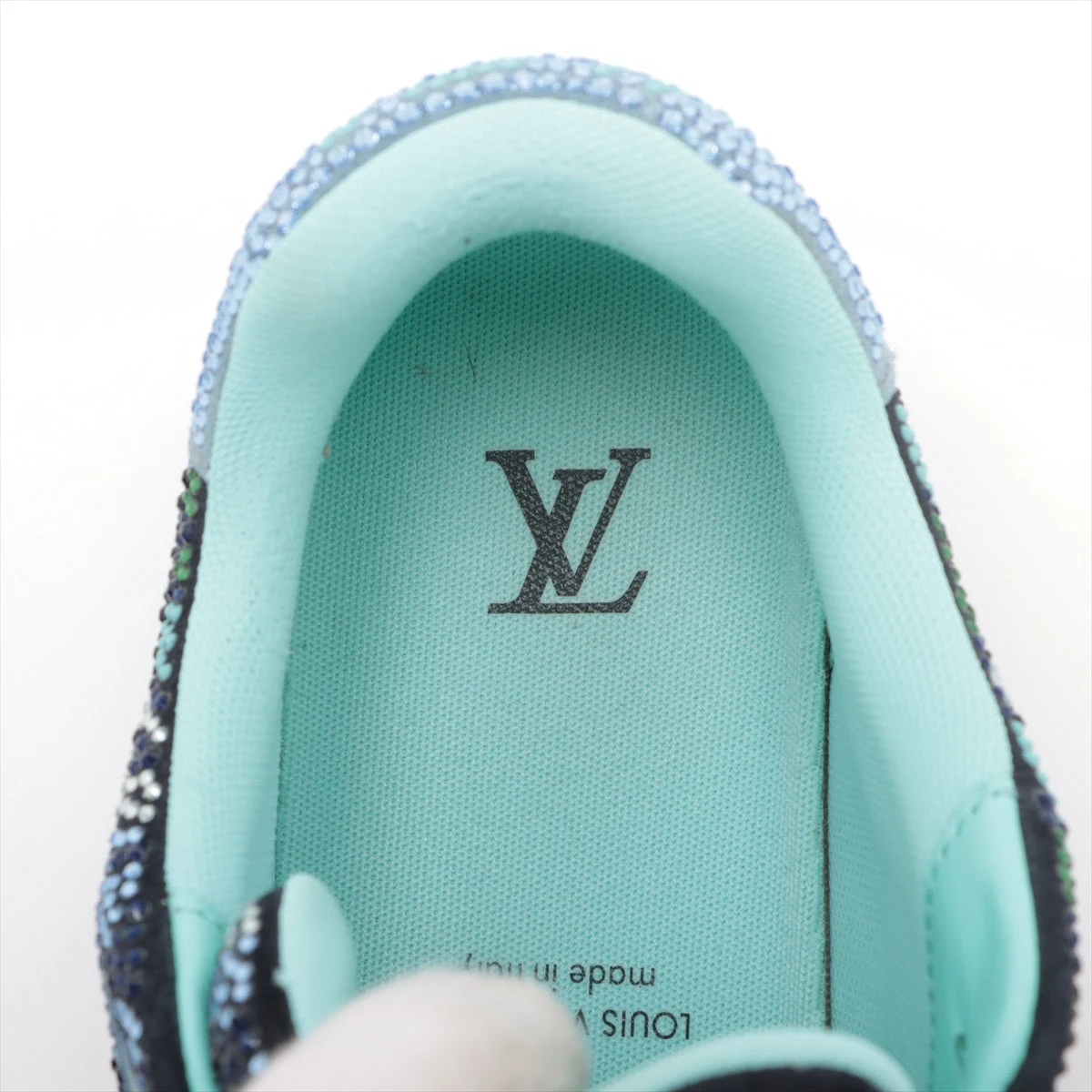 ヴィトン LVトレイナーライン 22年 ラインストーン×スエード