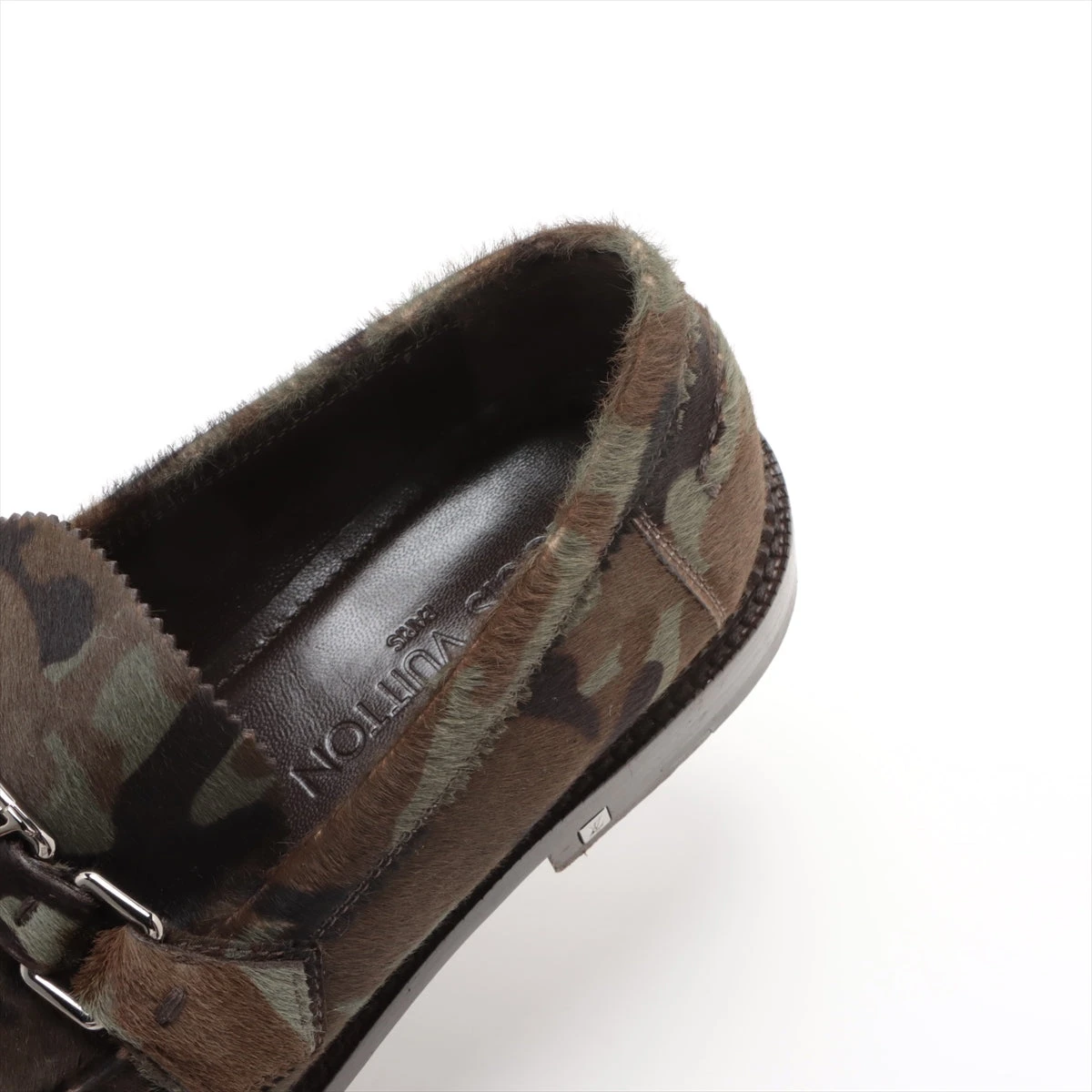 【箱、付属品付き】　LOUIS VUITTON ハラコ　迷彩柄ローファー ルイヴィトン Louis Vuitton ハラコ ローファー 迷彩柄 中古A級