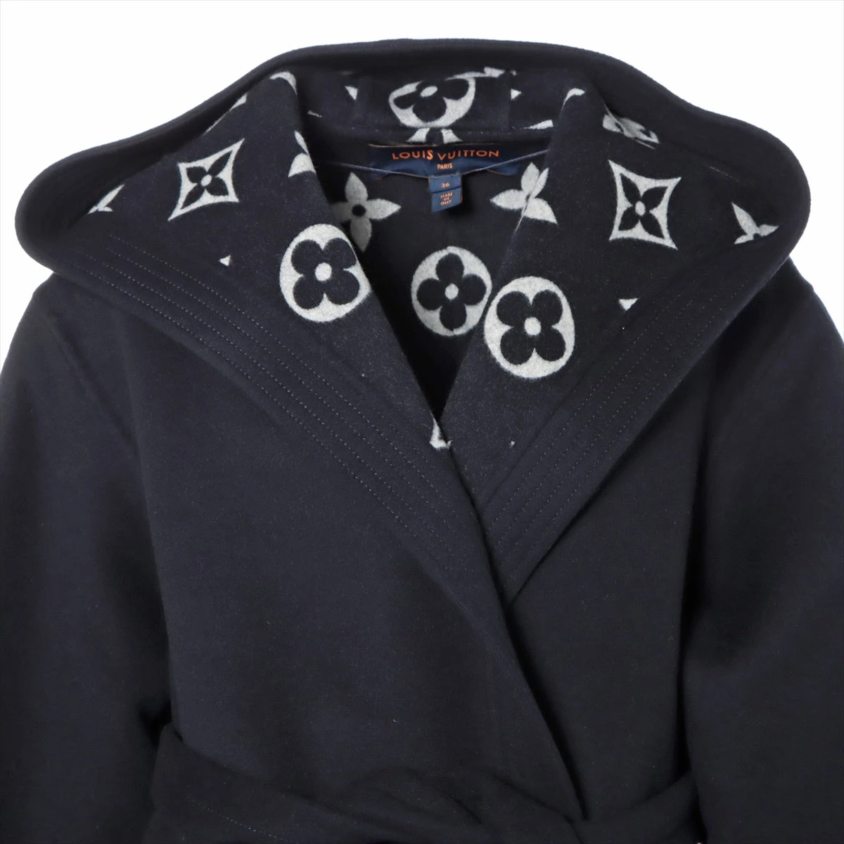ルイヴィトン ピーコート ロゴ刻印金ボタン ウール 裏地モノグラム Aライン ルイヴィトン ピーコート ロゴ刻印金ボタン ウール 裏地