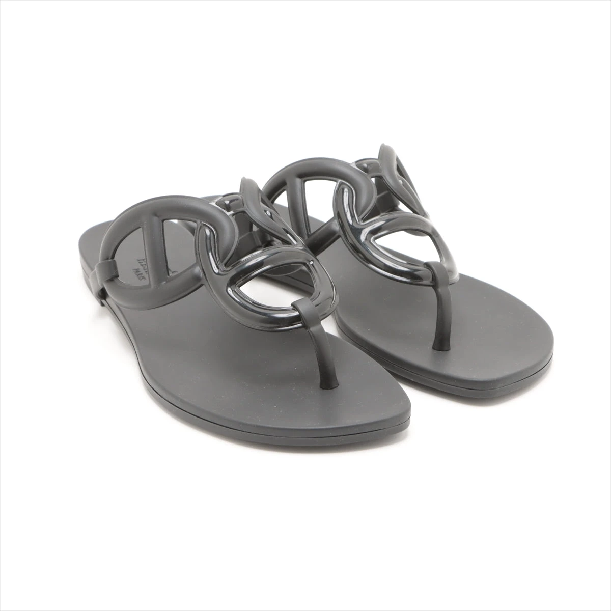 エルメス エジェリー ラバー サンダル 36 レディース ブラック