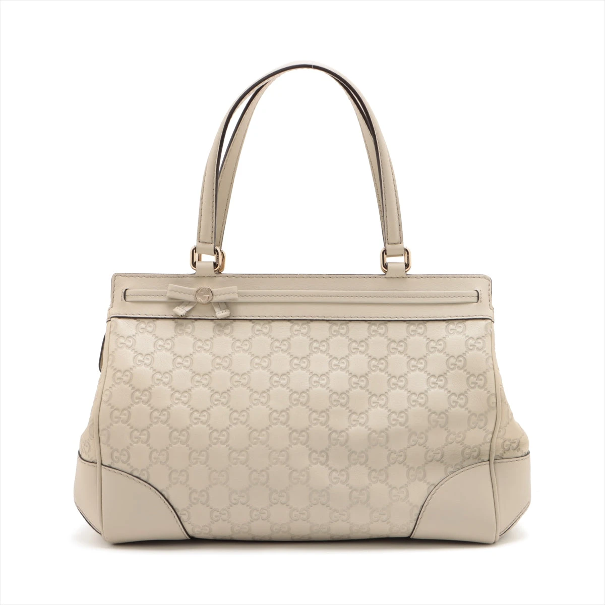 GUCCI グッチ トートバッグ GGキャンバス レザー ホワイト×ベージュ グッチ GGキャンバス キャンバス×レザー トートバッグ ベージュ 257063
