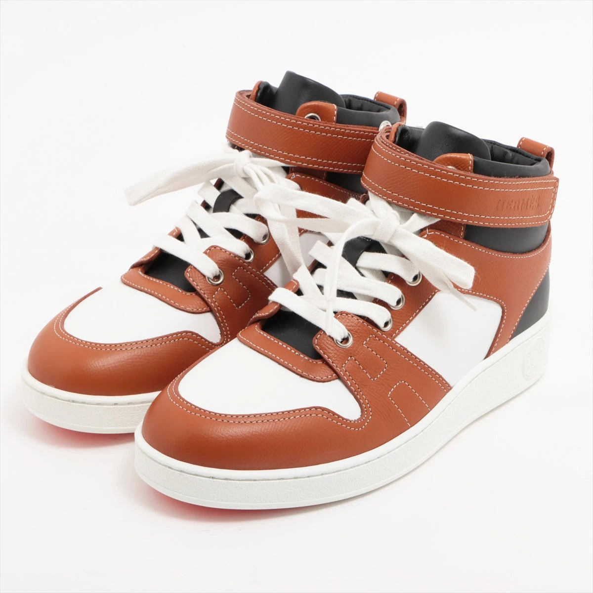 エルメス フリースタイル 22AW レザー ハイカットスニーカー 37