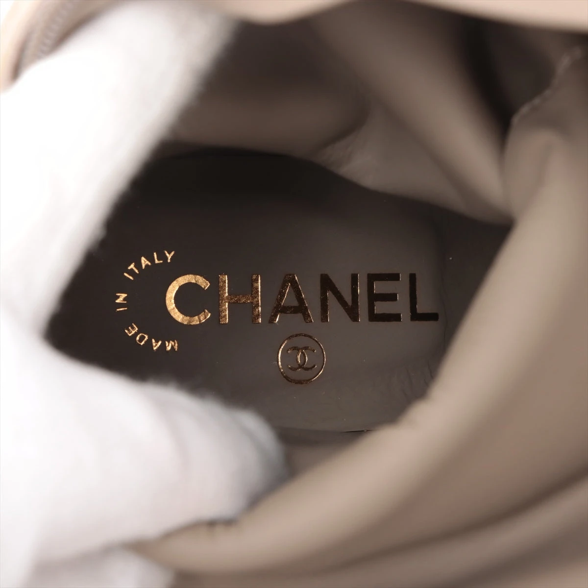 シャネル スエード ロングブーツ 38 レディース ベージュ G28434