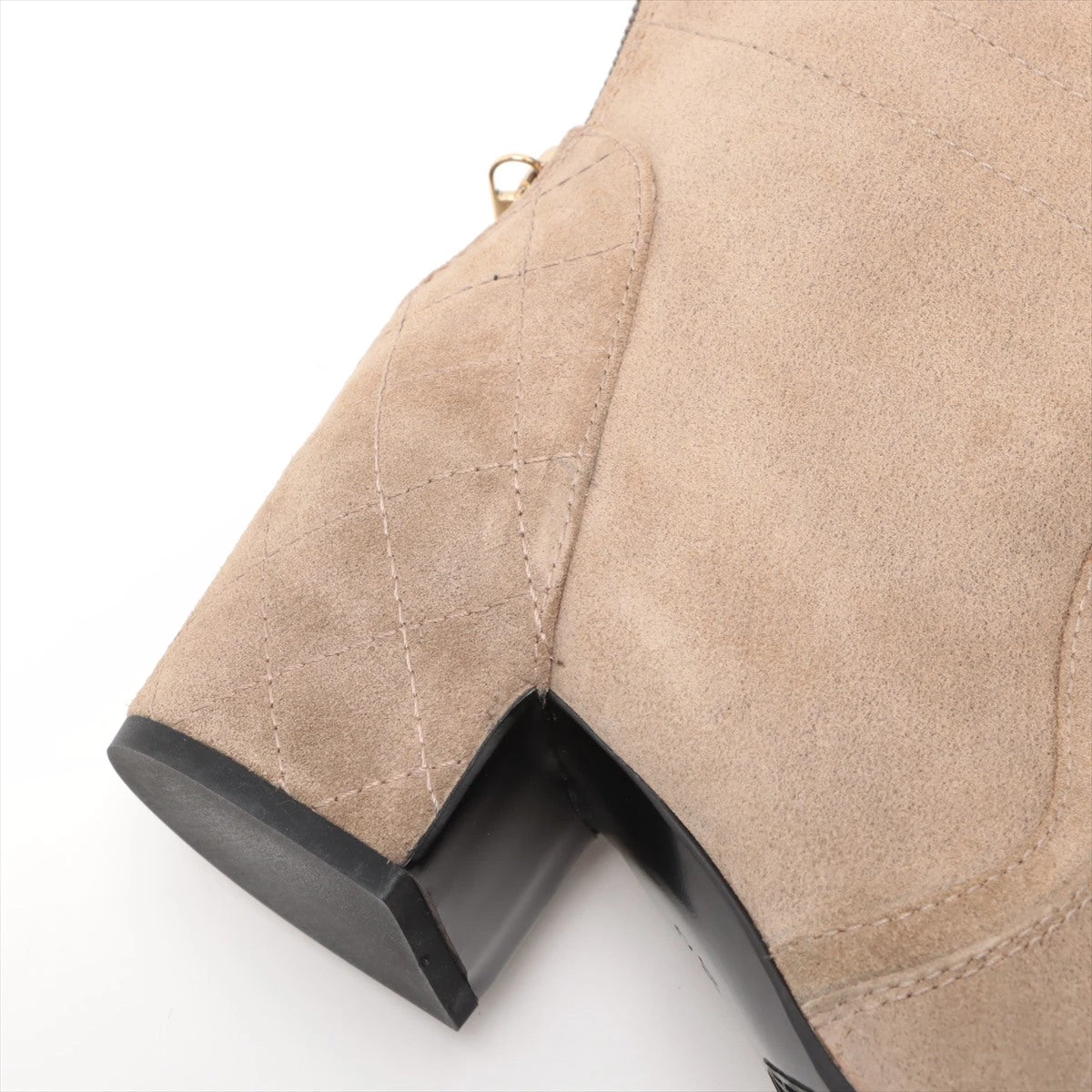 シャネル スエード ロングブーツ 38 レディース ベージュ G28434