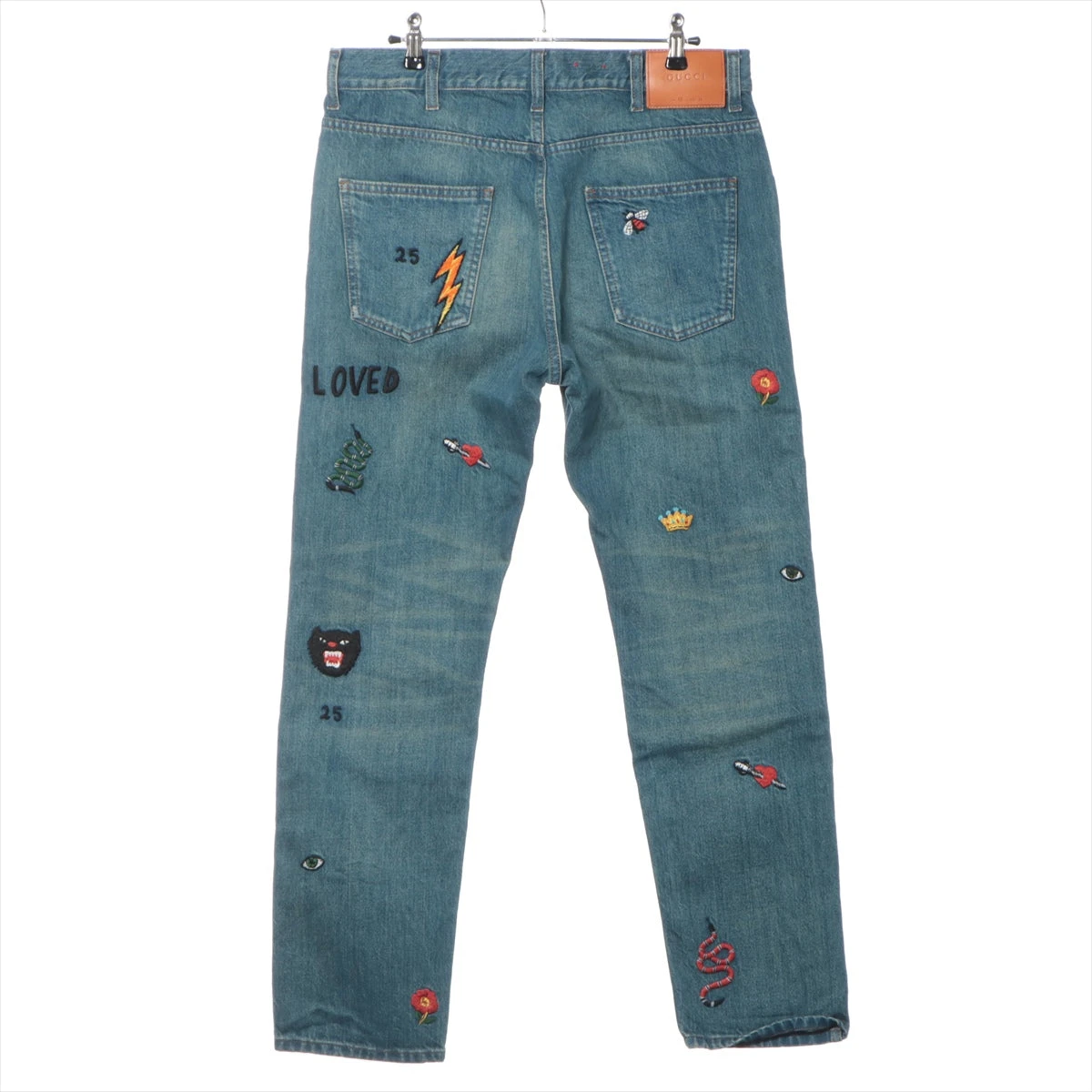 24新作 グッチ デニム クロップドパンツ モノグラム GUCCI(グッチ) デニム・ジーパン(メンズ) - 海外通販