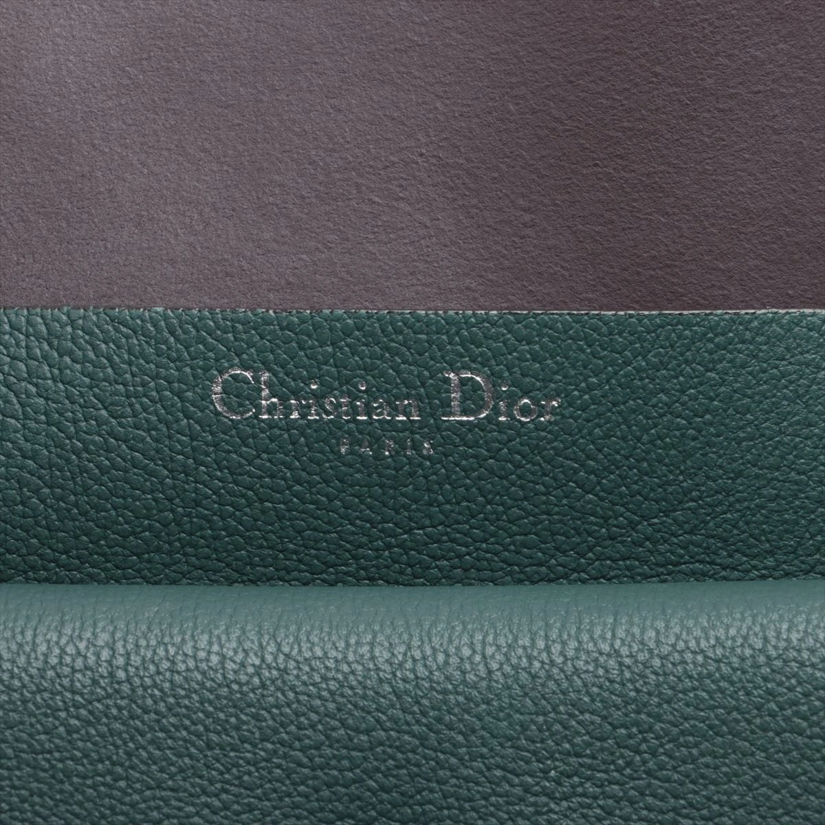【ゆい】Christian Dior オープンバー グリーン クリスチャンディオール オープンバー レザー 2WAYハンドバッグ