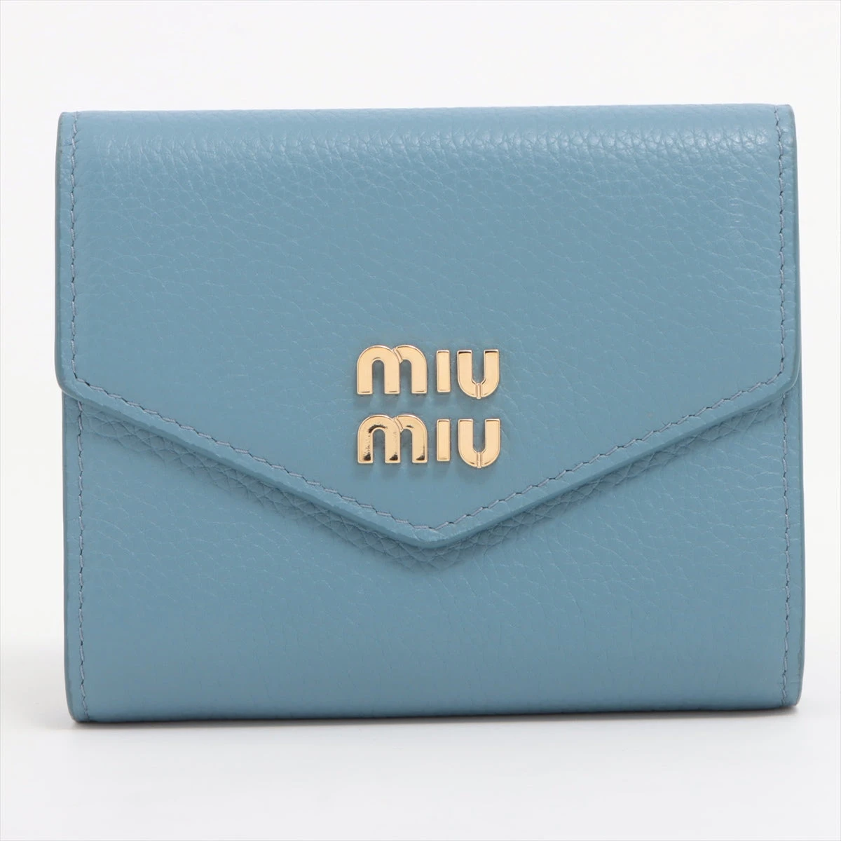 ミュウミュウ 5MH040 レザー 財布 ブルー A2550776｜中古ブランド品