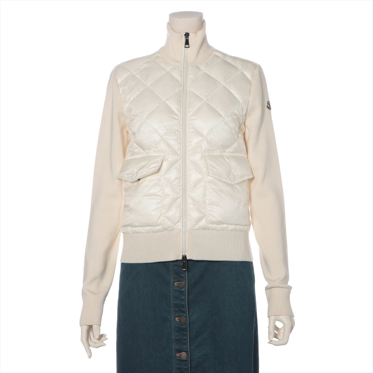 モンクレール 21年 ウール×ナイロン カーディガン XS レディース