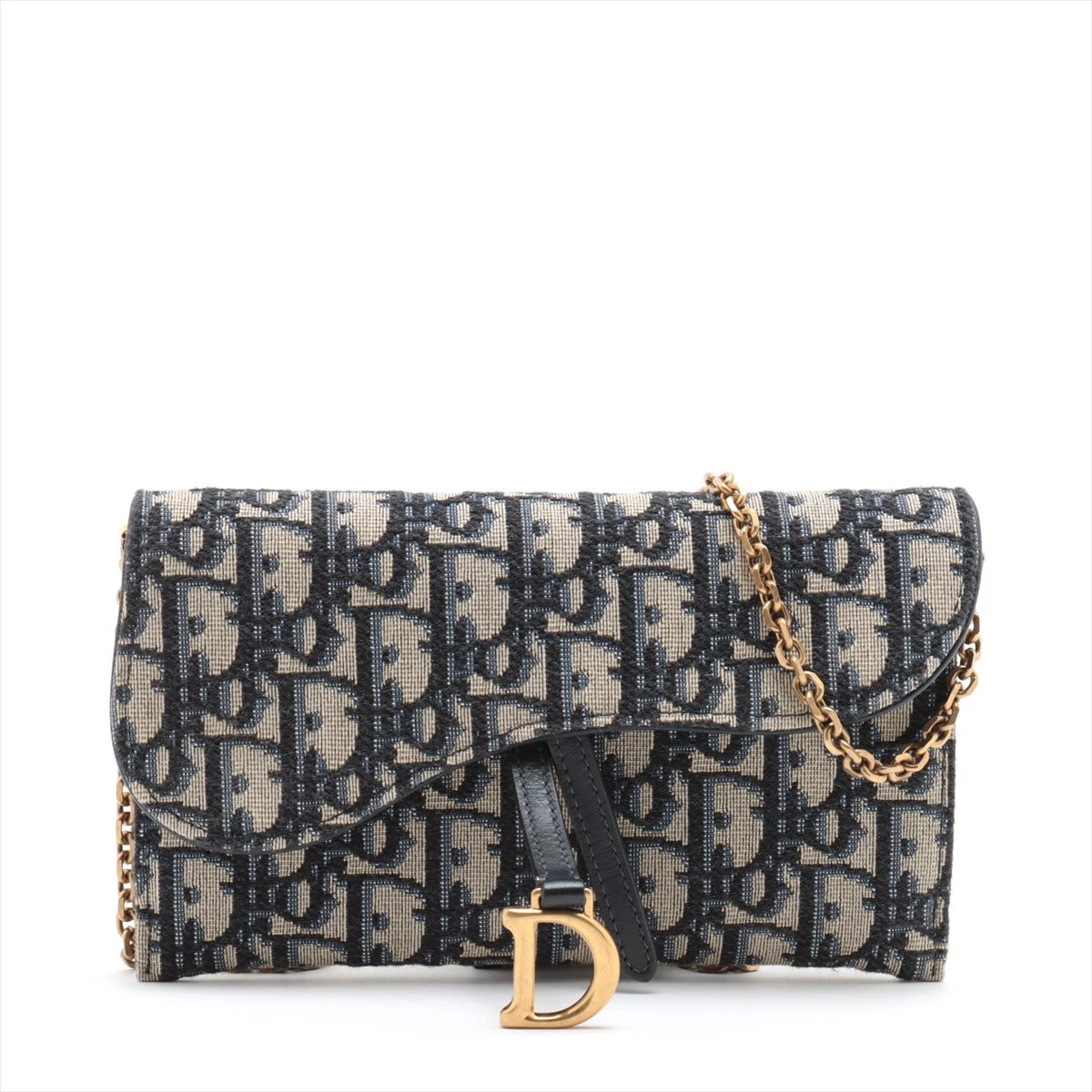 美品【Dior】オブリーク サドル チェーンウォレット Christian Dior 超美品 クリスチャン ディオール オブリーク