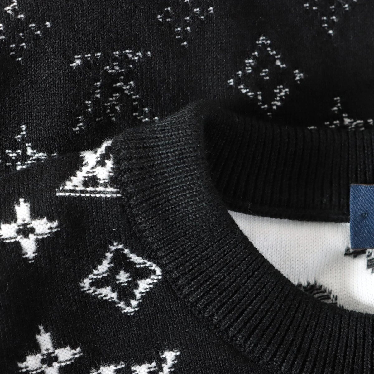 美品ルイヴィトン 20SS コットン×レーヨン ニット XL メンズ ブラック A3499593-1.JPG