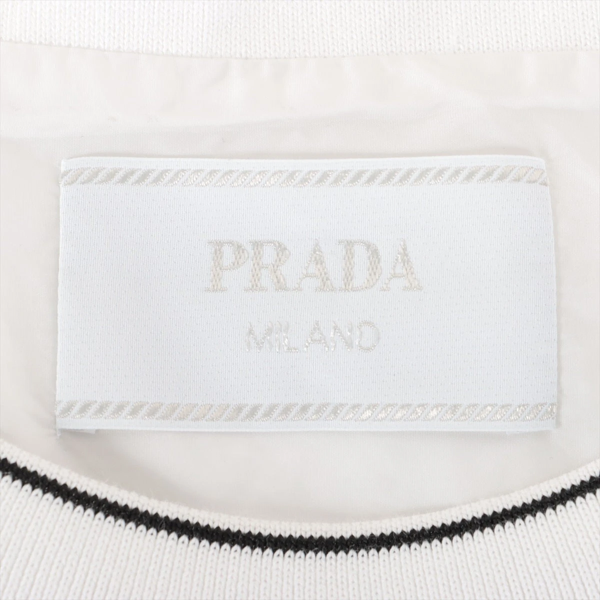 美品✨プラダ サイドライン ロゴ メンズ 25.5cm相当 ホワイト 白 PRADA プラダ 2TG179 三角ロゴ ハイカット レザー スニーカー