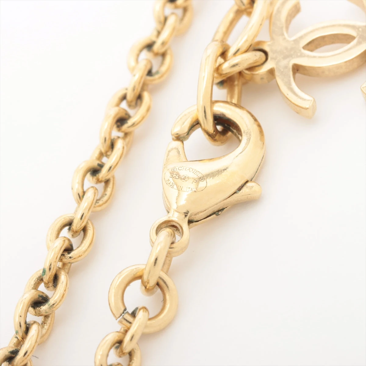 シャネル ココマーク ハート B23P ネックレス GP×ラインストーン