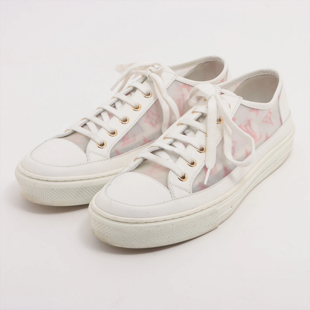 ヴィトン ステラーライン レザー モノグラム スニーカー ホワイト