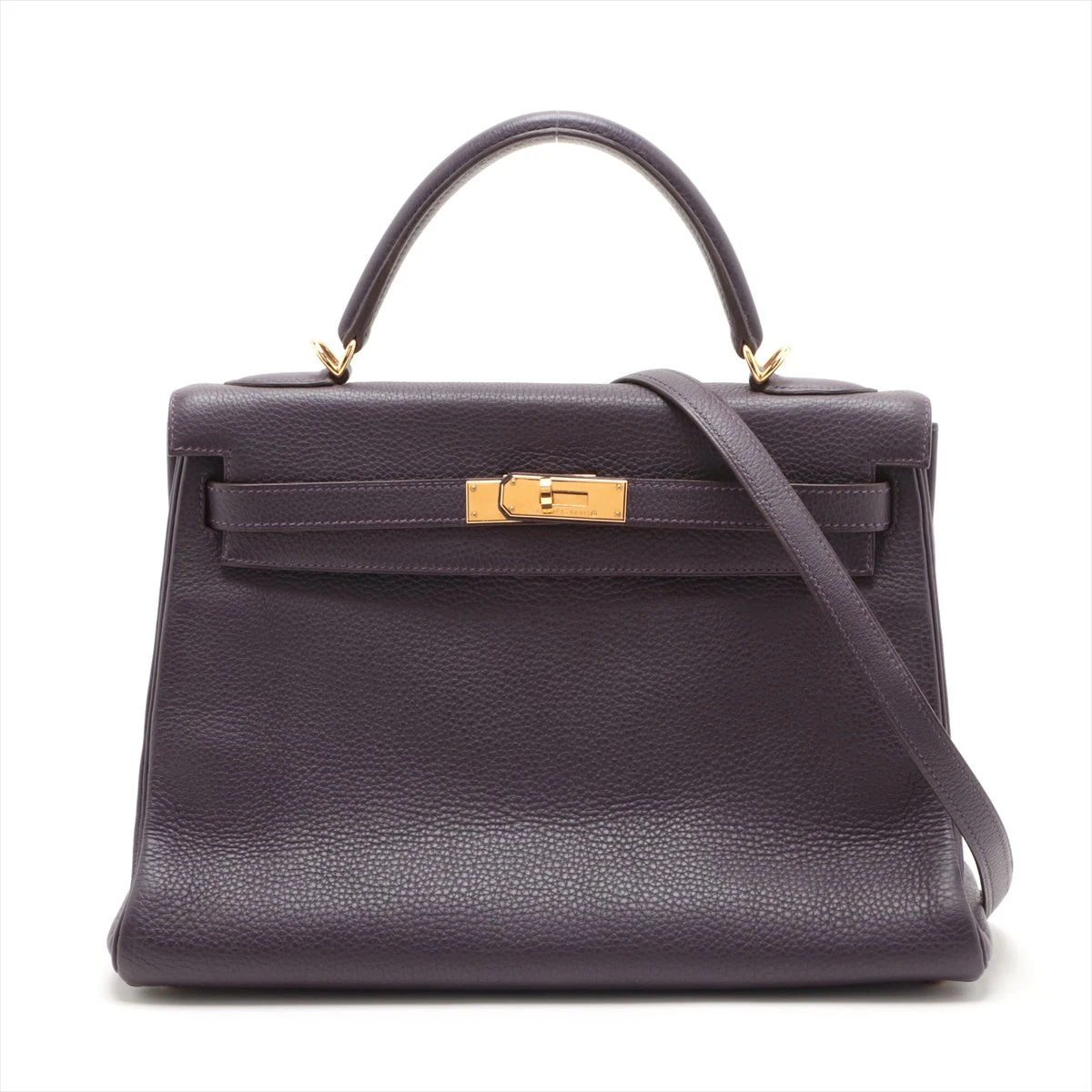 エルメス ケリー32 トゴ カシス ゴールド金具 □F:2002年 ターンロック