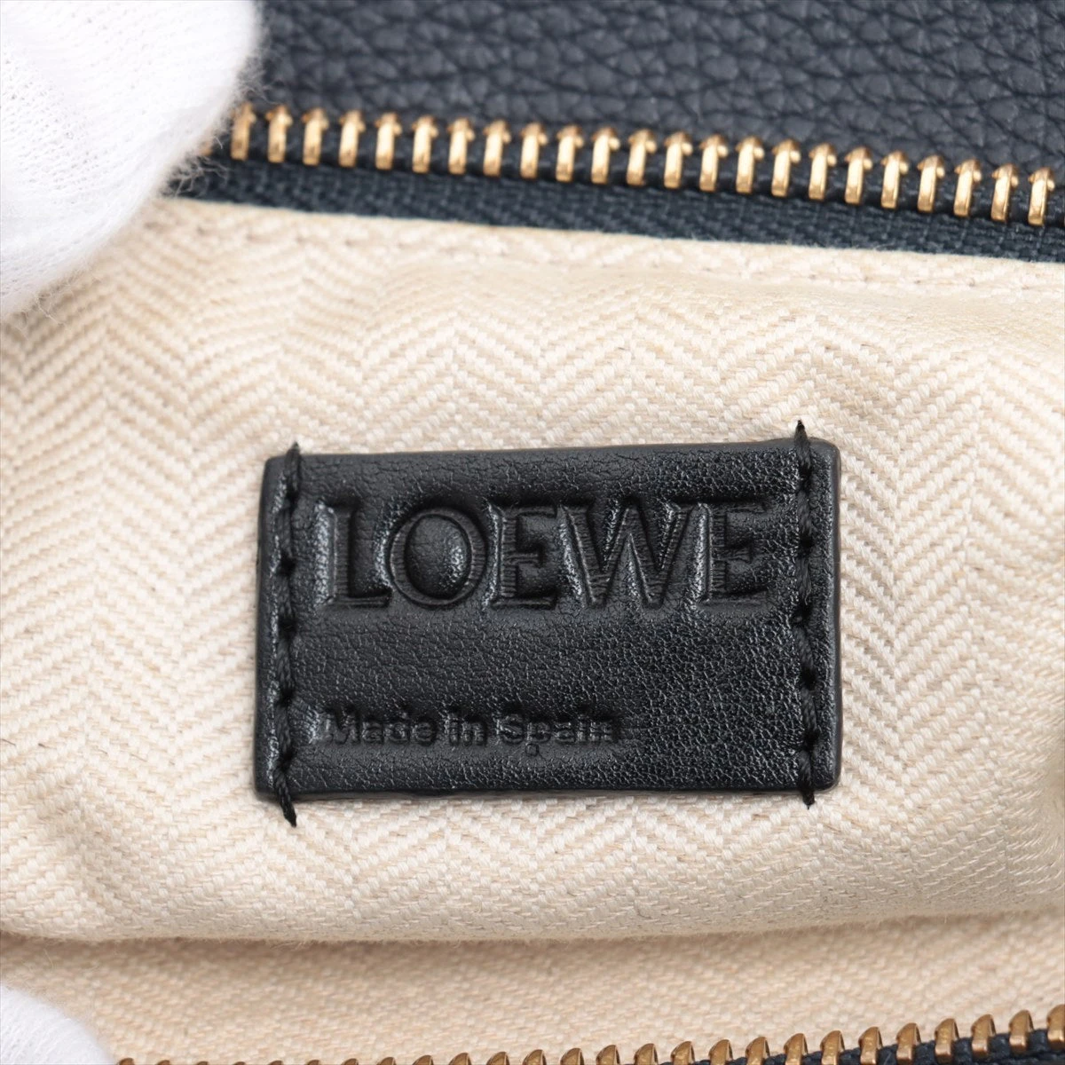 ロエベ パズル ラージ レザー 2WAYハンドバッグ ネイビー