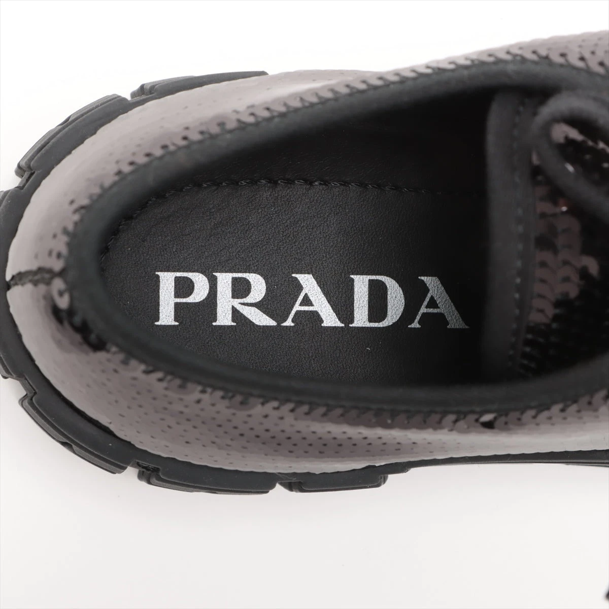 かざま様専用 PRADA ダブルホイールスニーカー36.5 黒スパンコール