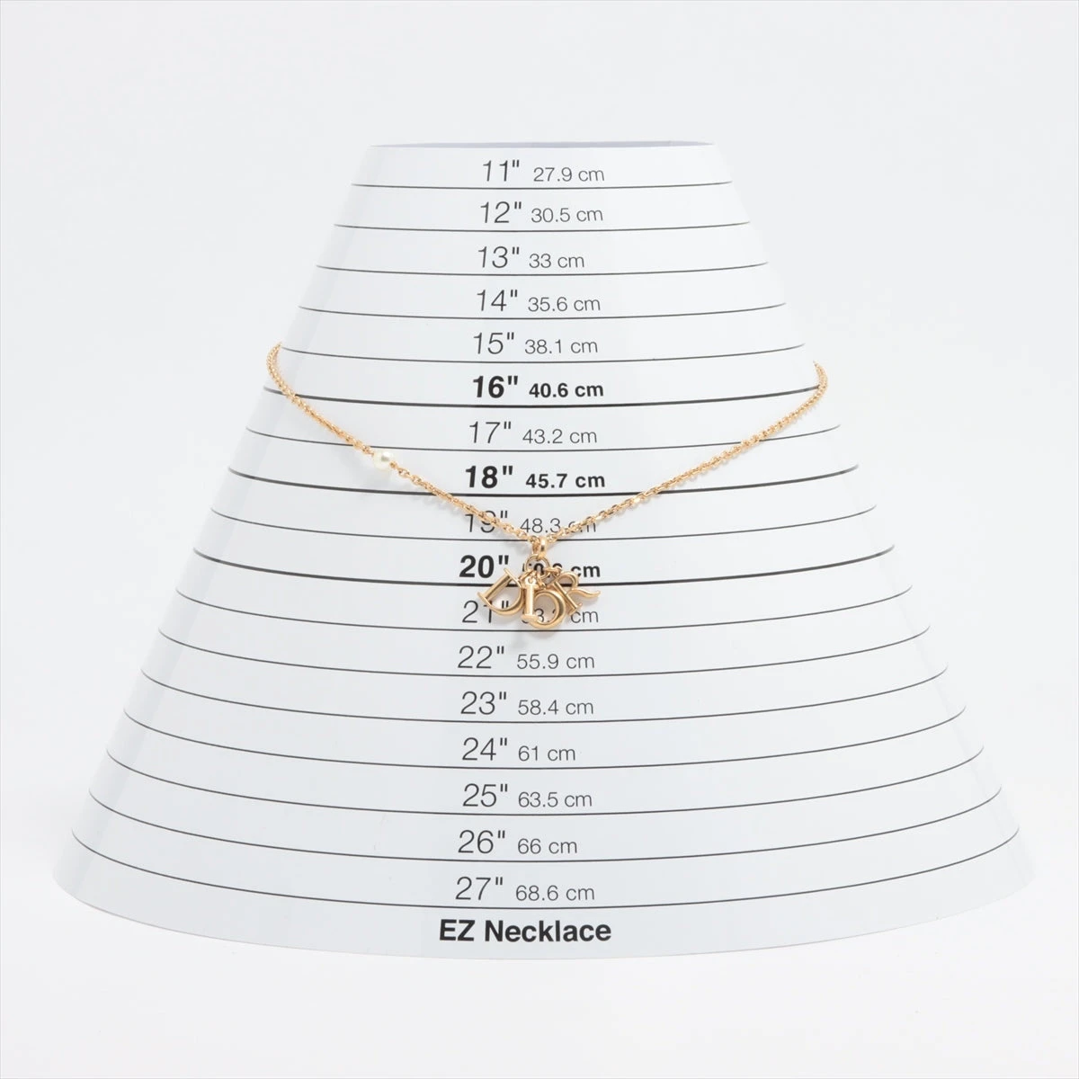 クリスチャンディオール Diorロゴ ネックレス GP×フェイクパール