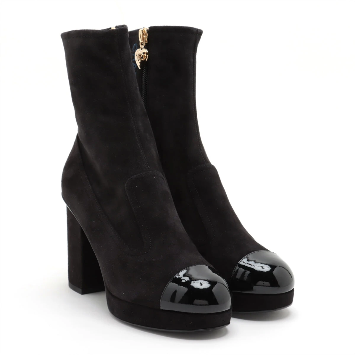 【美品】シャネル　スエード　ブーツ　カメリア　マトラッセ ココマーク CHANEL - 【美品】シャネル スエード ブーツ カメリア