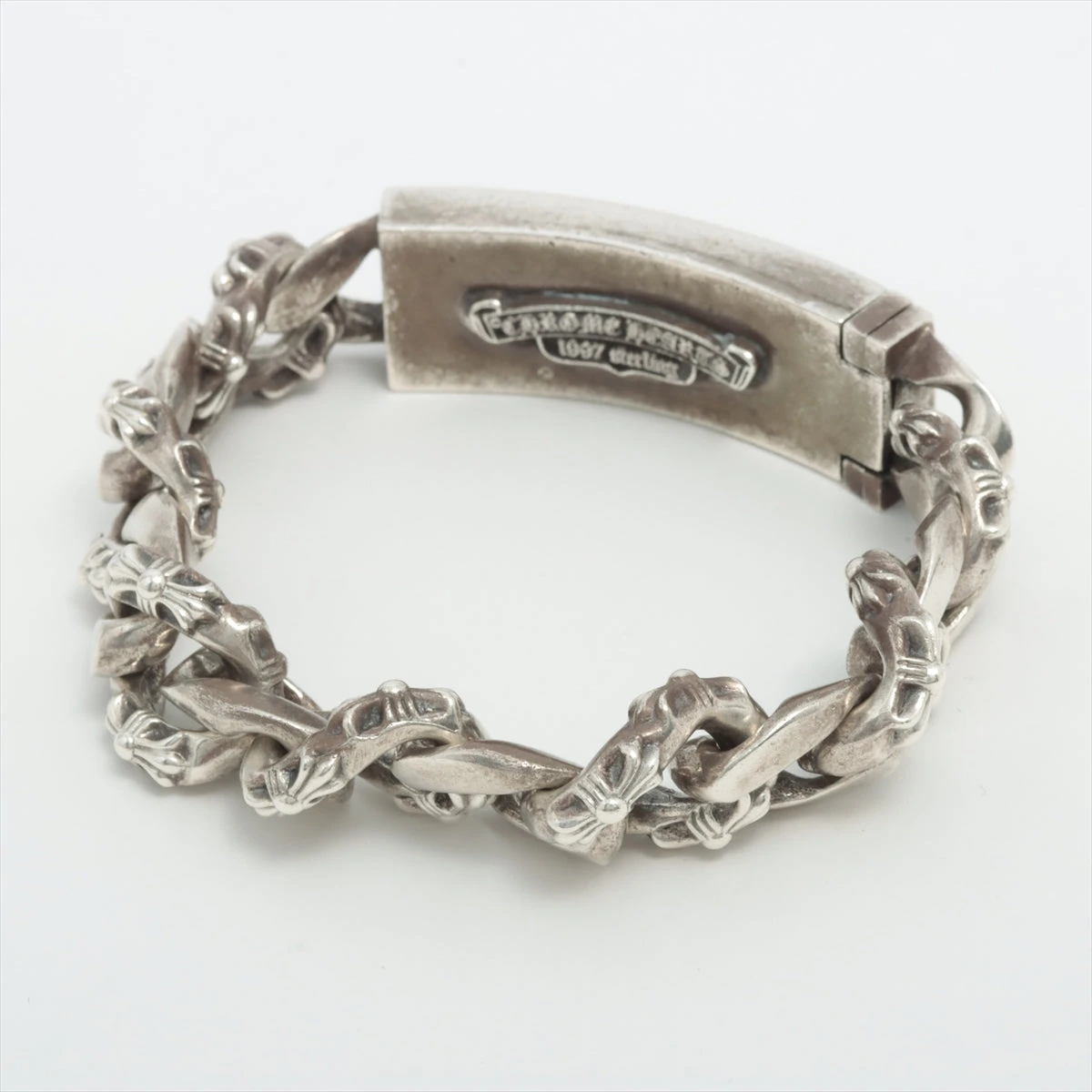 クロムハーツ フローラルクロス ID ブレスレット 925 128.8g