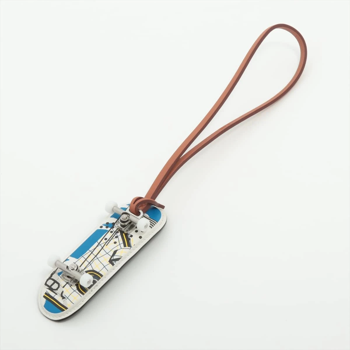 エルメス U刻印：2022年 チャーム レザー ブルー フィンガー スケート