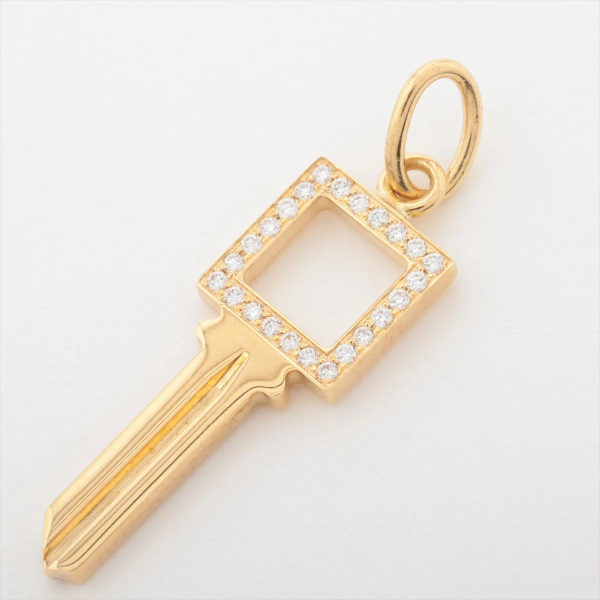 ティファニモダンキー オープン スクエアキー ネックレス ダイヤモンド