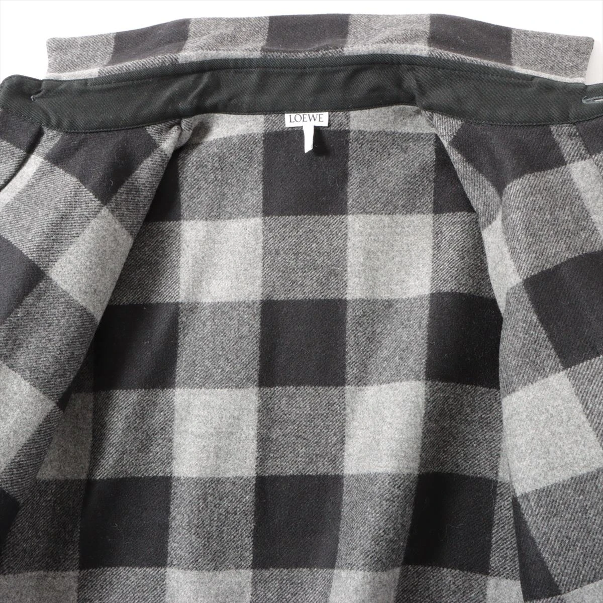 超美品LOEWE チェック柄 ウールジャケット 48ロエベXL