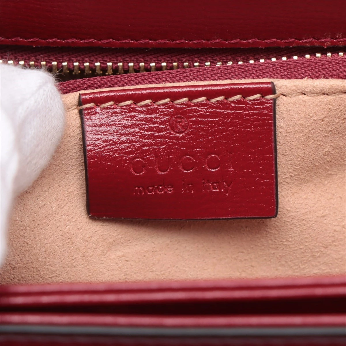 新品 未使用 GUCCI グッキーケース エナメル ホースビット ワインレッド グッチ ホースビット レザー ショルダーバッグ レッド 602204