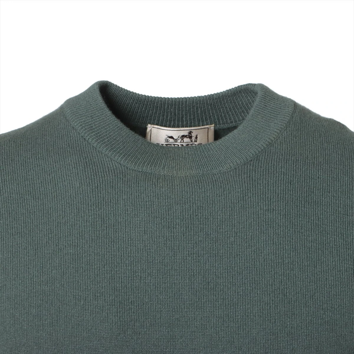 エルメス シェーヌダンクル カシミヤ ニット S メンズ グリーン