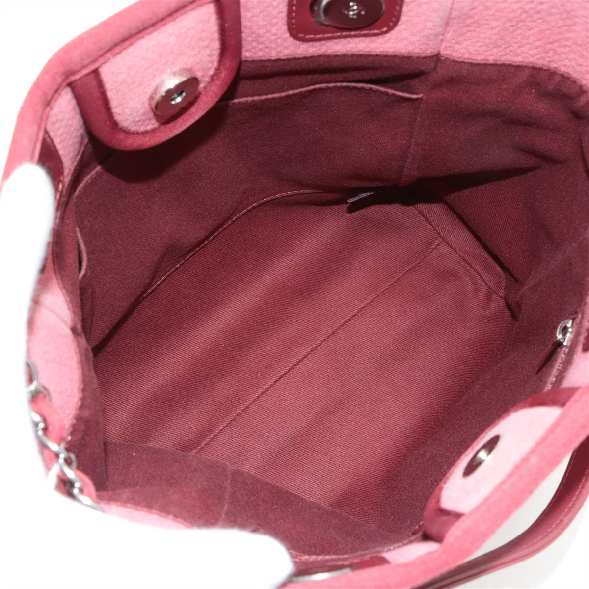 CHANEL ドーヴィル PM 赤 美品 シャネルドーヴィル PM 赤 レディース キャンバス トートバッグ CHANEL