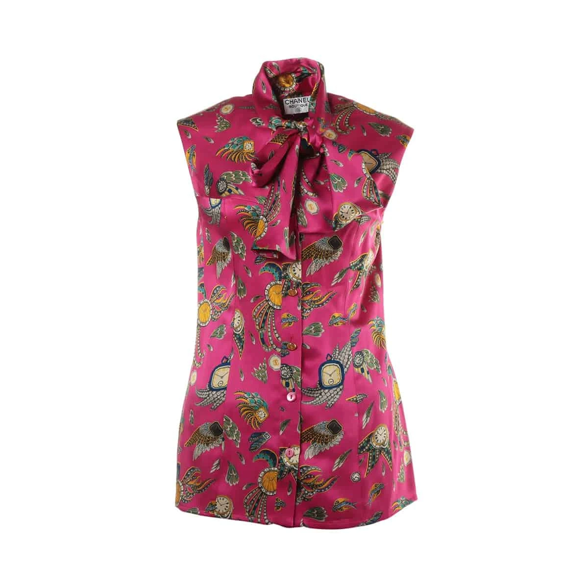 シャネルワンピース01Aスパンコールピンクココボタンフランス製36