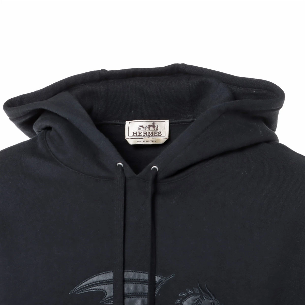 HERMES エクスリブリス ドラゴンパーカーレザーブラックLサイズ