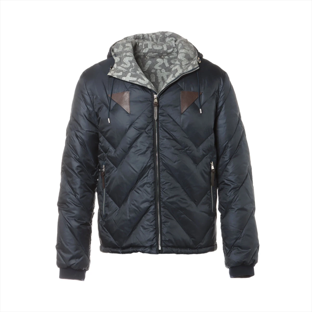 HERMES ヌートリア カシミヤ100% 中綿入り コート ダウン E4116
