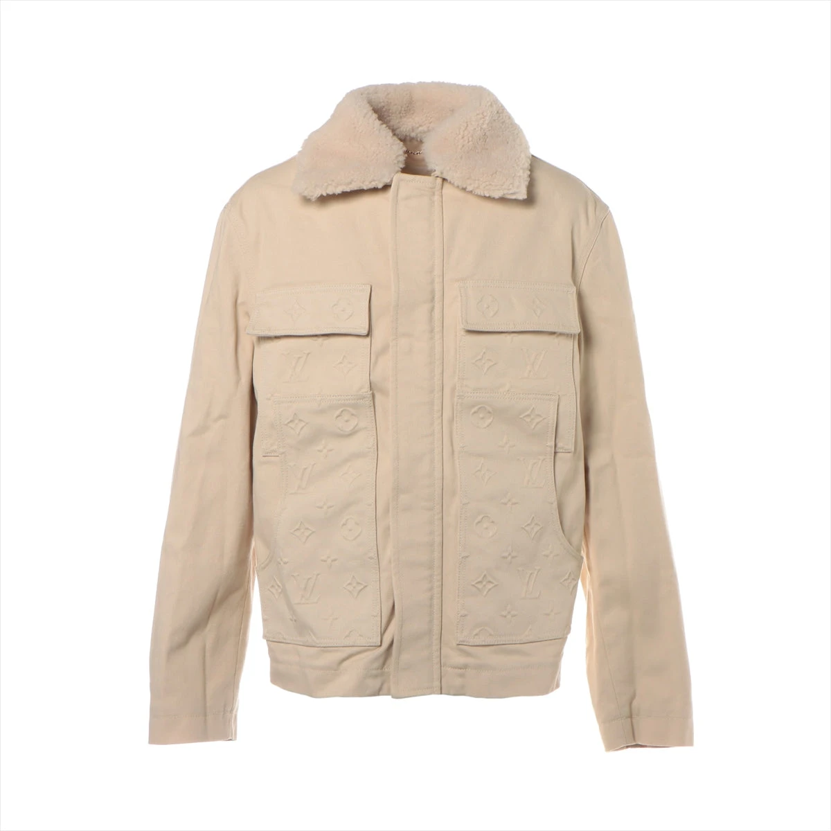 ヴィトン 23SS コットン デニムジャケット 46 ベージュ RM231Q 