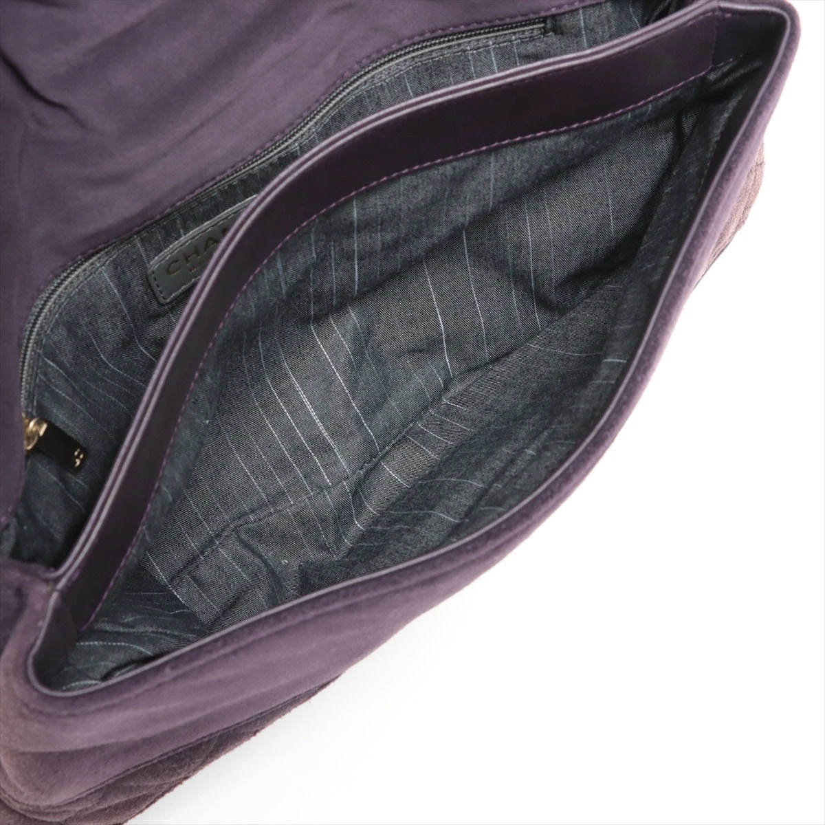 シャネル マトラッセ スエード×レザー シングルフラップ ダブル