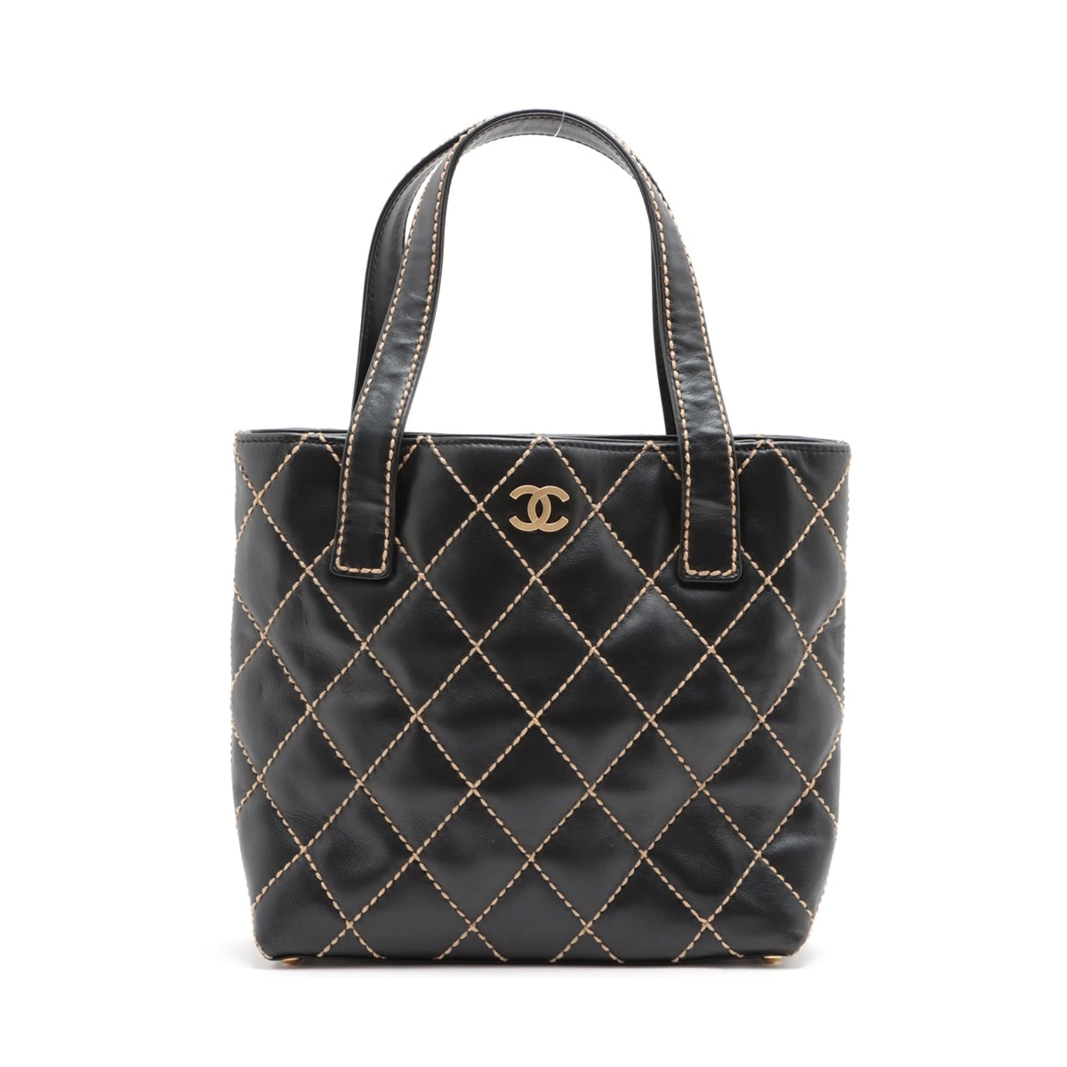 CHANEL シャネル ワイルドステッチ レザー ハンドバッグ 中古・古着通販】CHANEL (シャネル) ワイルドステッチ
