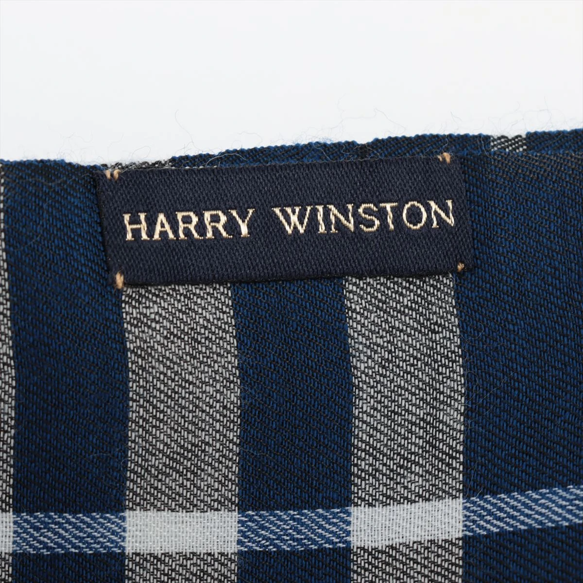 ハリーウィンストン マフラー カシミヤ ブルー HX036766｜中古ブランド