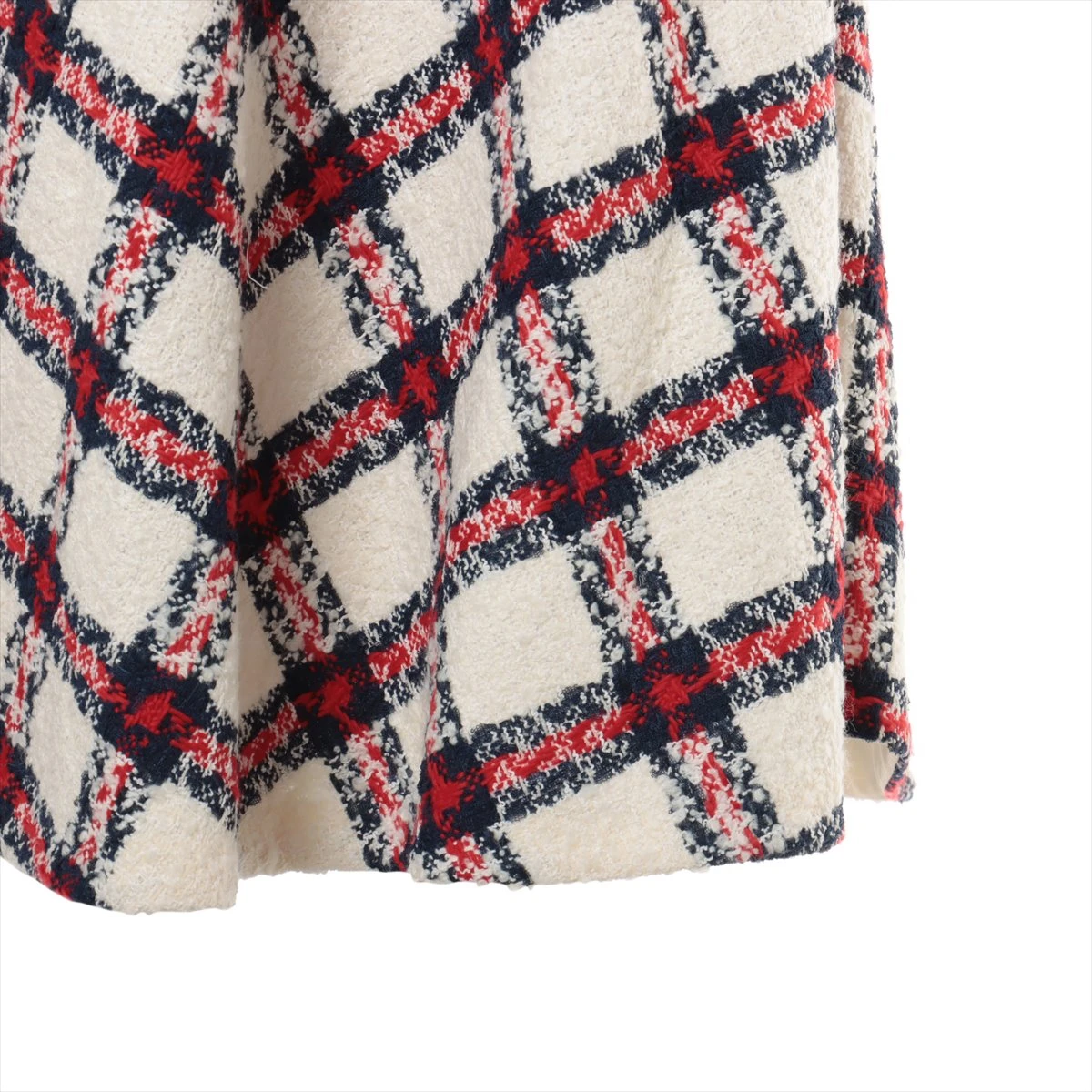 グッチ ウール×ナイロン スカート 40 レディース ホワイト 652128