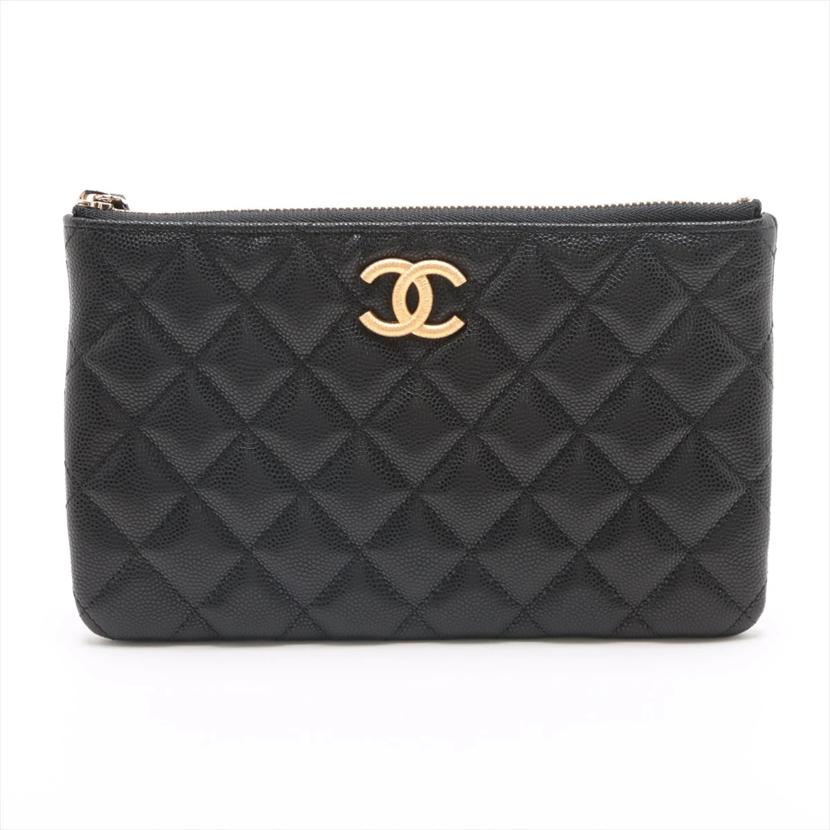 正規品 CHANEL マトラッセ ポーチ 黒 ゴールド金具 上品人気 シャネル マトラッセ ラムスキン ポーチ ブラック ゴールド金具