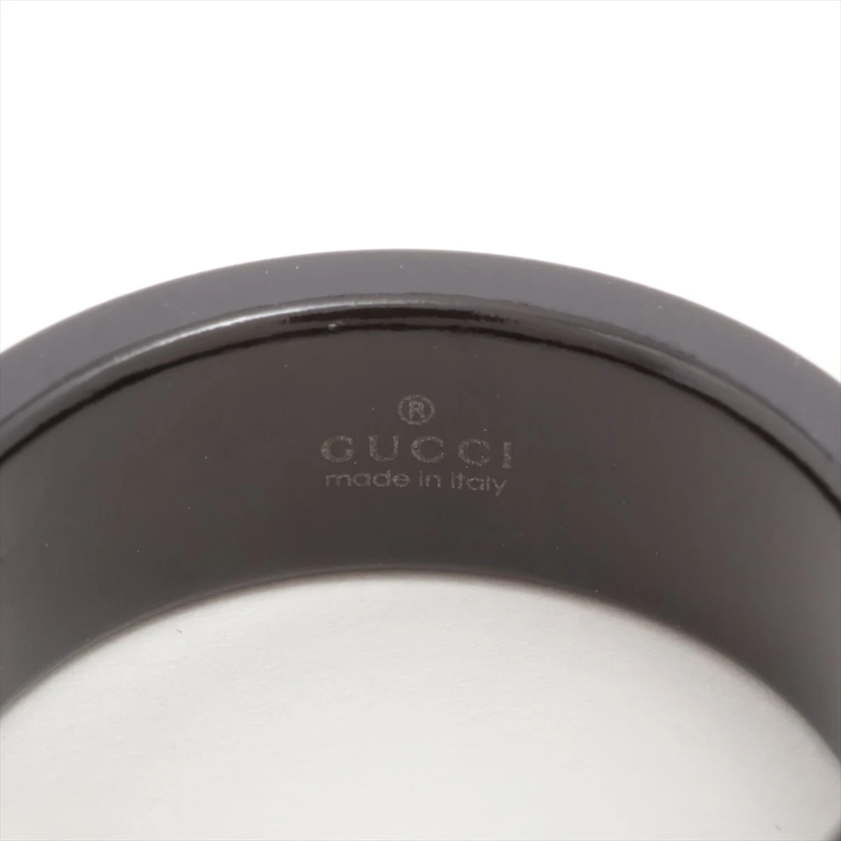グッチ アイコン リング 17 メタル 2.6g ブラック 750(WG) A2643309 