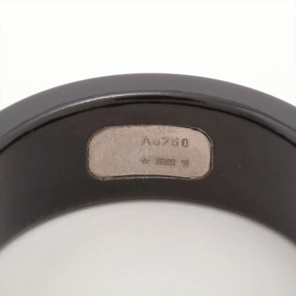 GUCCI アイコン リング AU750 K18 メタル ブラック 指輪 グッチ 公式 