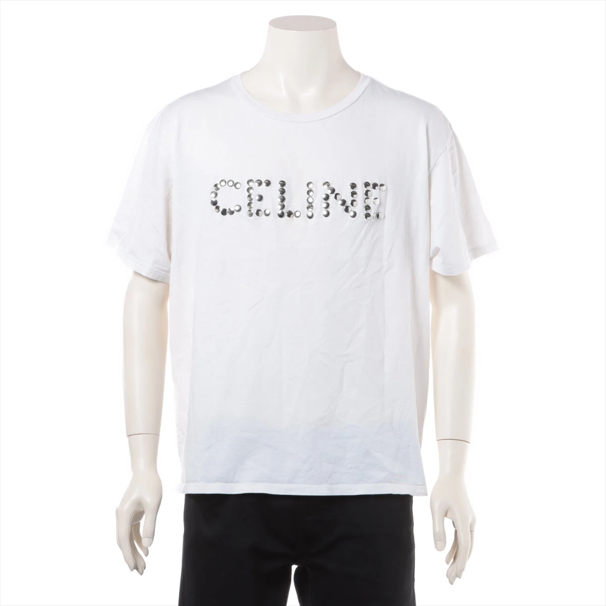 セリーヌ コットン Tシャツ XL メンズ ホワイト 2X50C671Q
