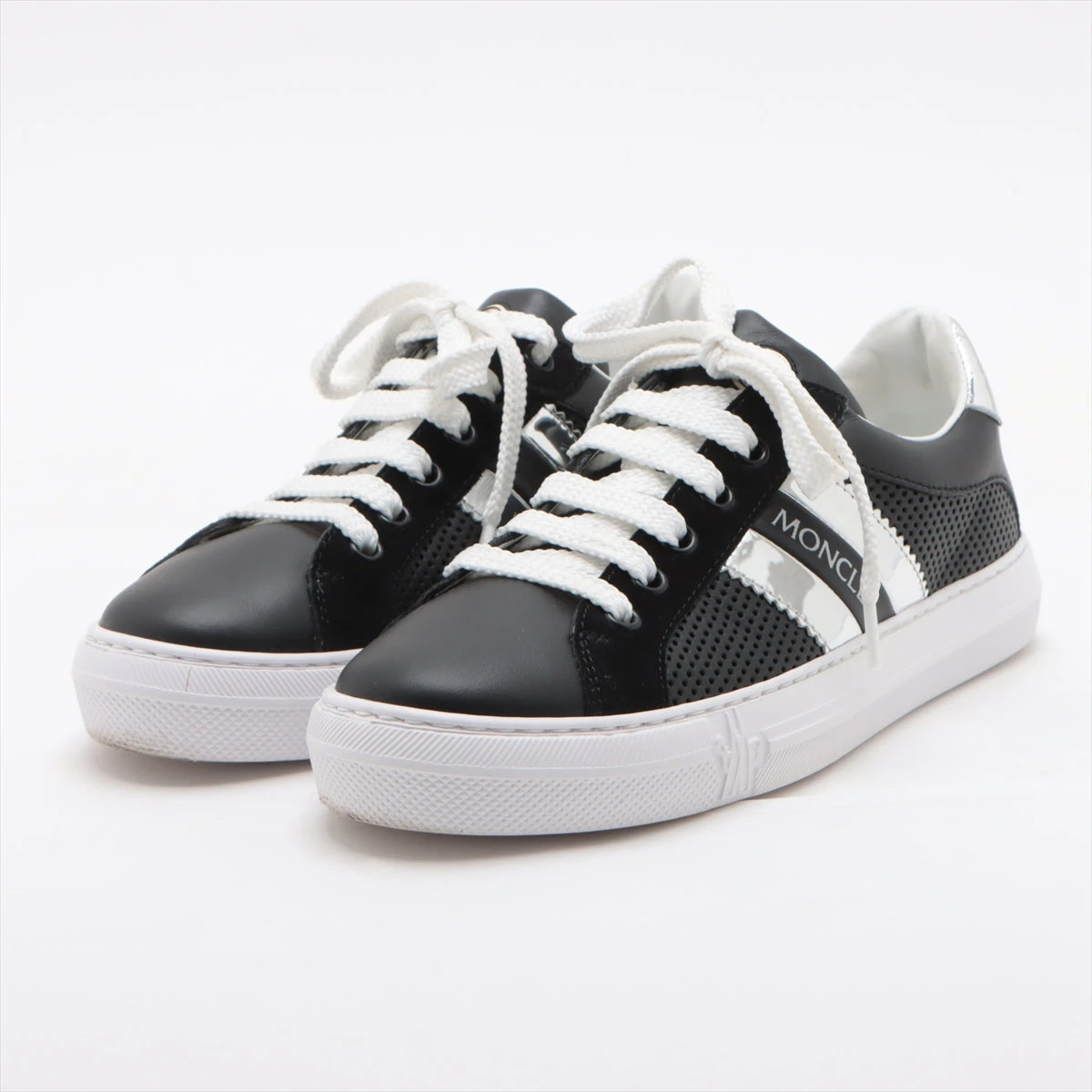 モンクレール モナコ レザー スニーカー 36 レディース シルバー