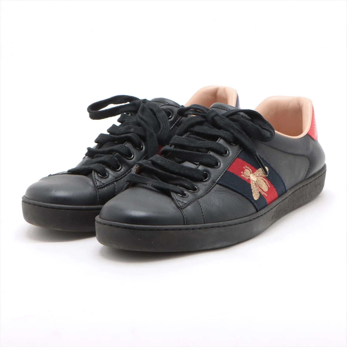 新作☆【GUCCI】エースレザースニーカー グッチ エース レザー スニーカー 6 メンズ ブラック 429446