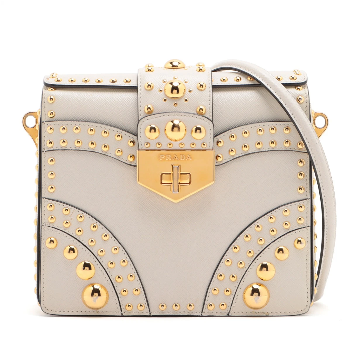 プラダ サフィアーノ レザー 2WAYショルダーバッグ ホワイト B5045M  