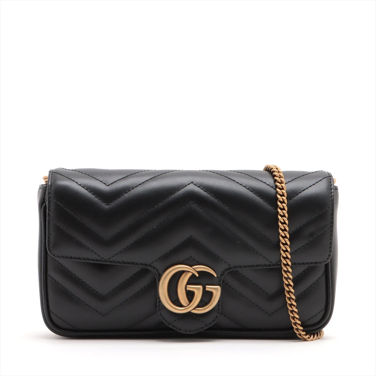 【GUCCI】グッチ チェーンショルダーバッグ GGマーモント レザー 550155 ブラック×ゴールド金具 /an0042ar GGマーモント チェーンショルダーバッグ レザー ブラック グッチ – RECLO
