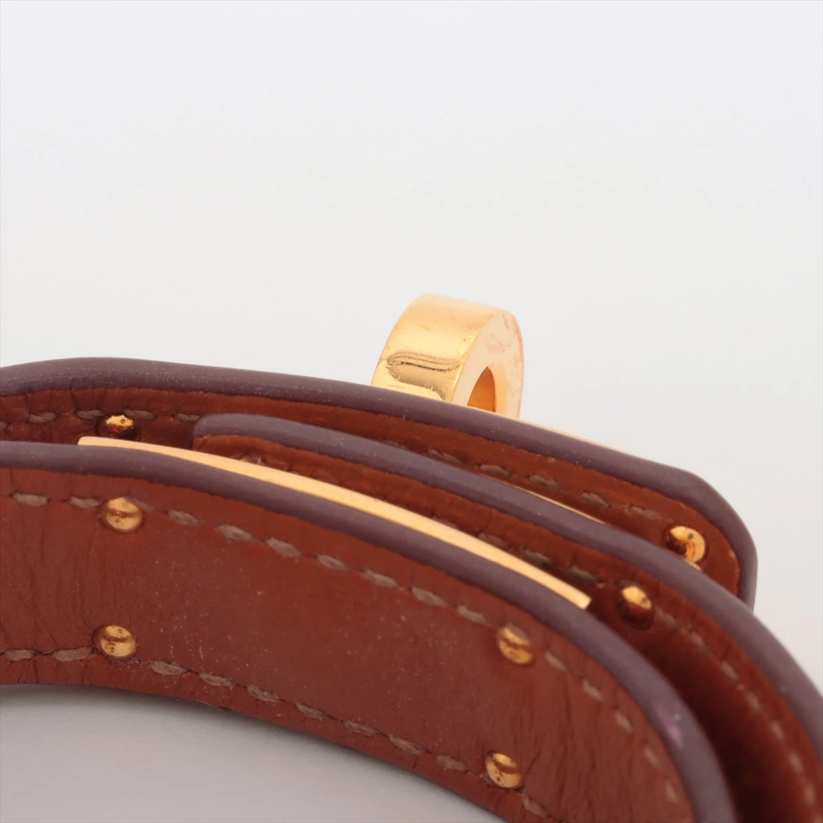 HERMES エルメス ケリードッグ ブレスレット オレンジ ゴールド HERMES - エルメス ケリー ドゥブルトゥール バングル